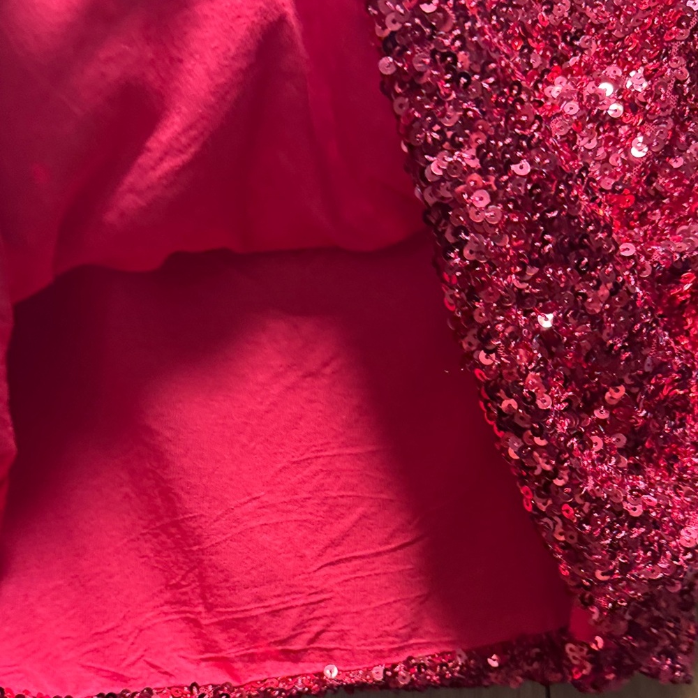 NWT Red Sequin Skirt - Picture 4 of 5